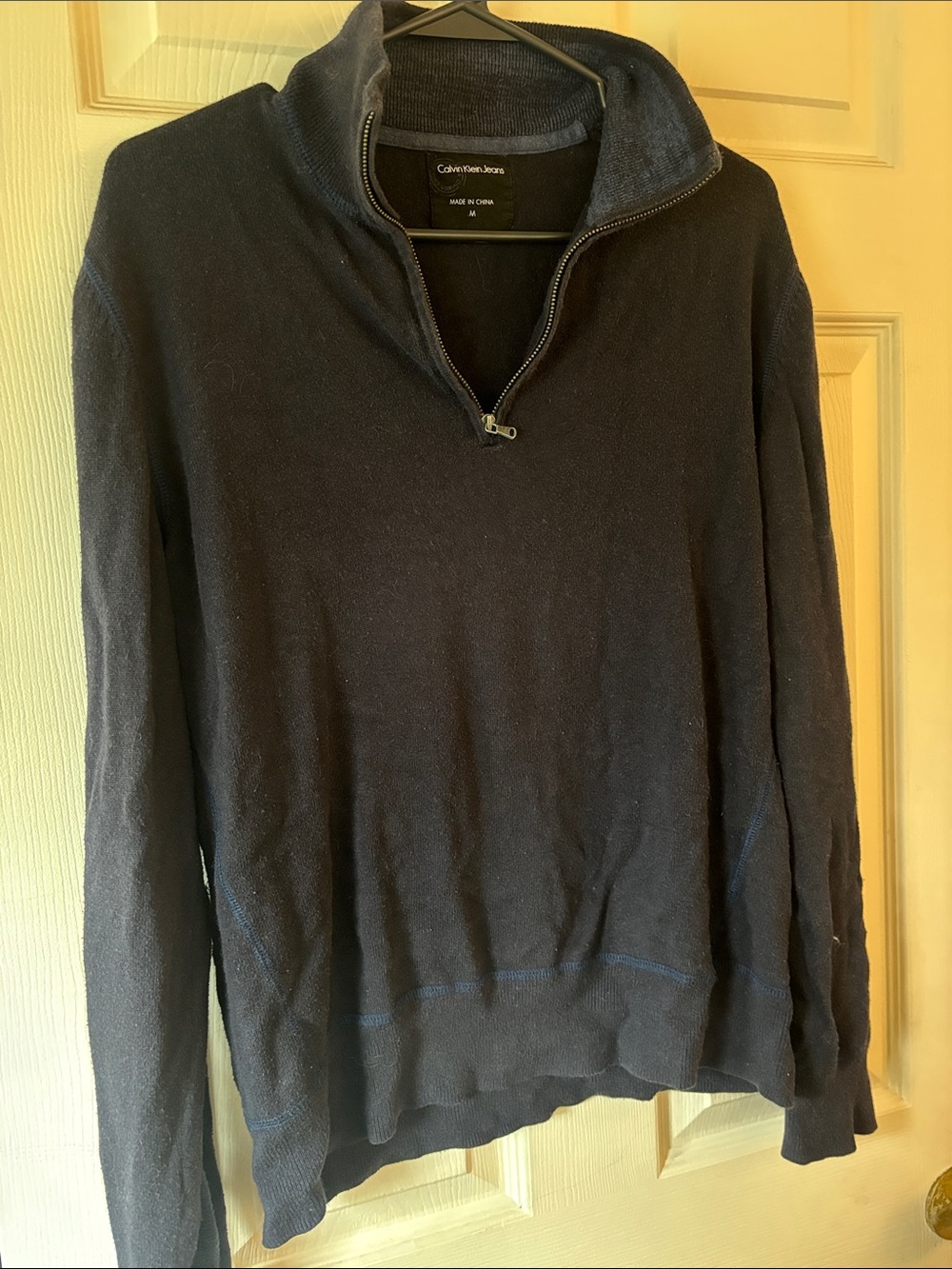 Calvin Klein Jeans Men's Dark Navy Half-Zip Pullover Sweater